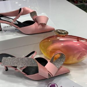 Peach colour  Kitten heel half shoe
