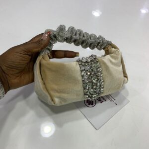 Light gold velvet bag