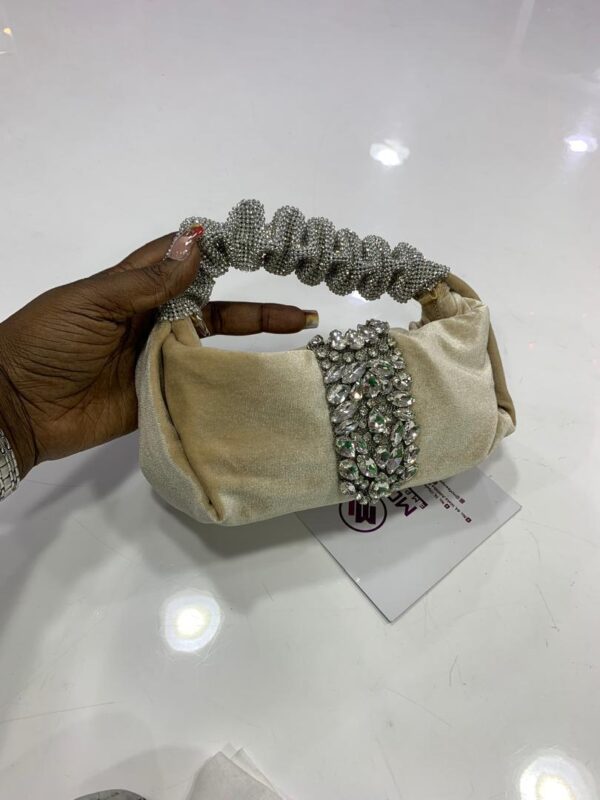 Light gold velvet bag